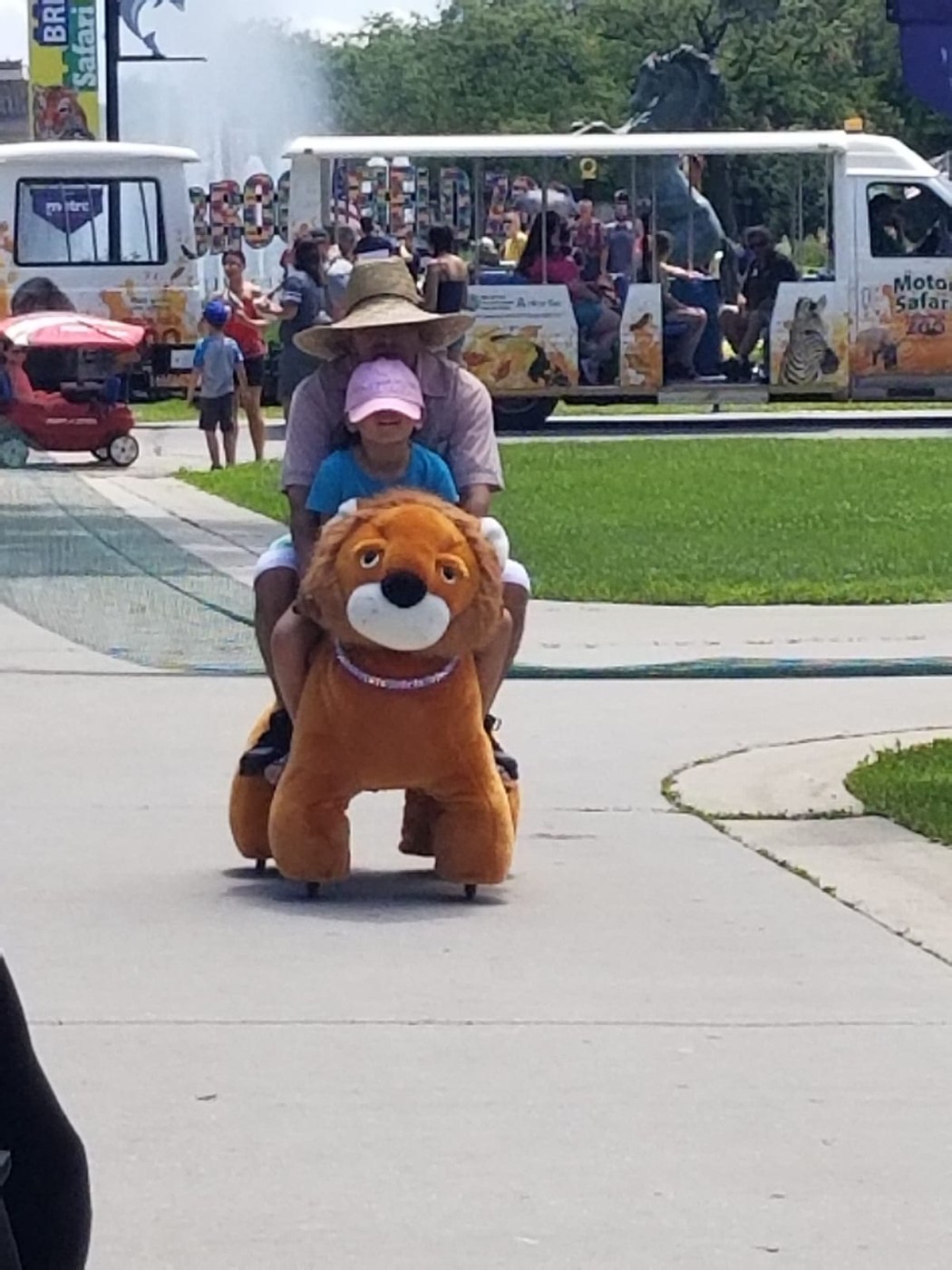 Lion animal ride at an outdoor event